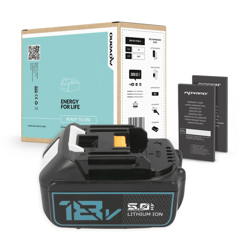 Makita BTW450Z baterie 5000 mAh (90 Wh), 10 článků Li-Ion 18V